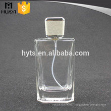 100ml perfume bottle with white leather cap